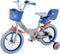 Disney Stitch Kinderfiets - Meisjes - 14 inch - Creme Koraal Blauw - Twee handremmen