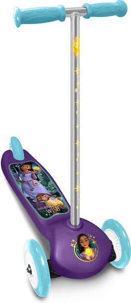 Disney Wish 3-wiel Kinderstep - Met Voetrem - Paars/lichtblauw