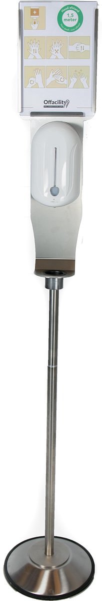 Dispenserzuil no touch sensor voor vloeistof 150cm RVS