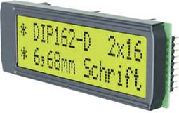 DISPLAY VISIONS LC-display Groen Geel-groen (b x h x d) 68 x 26.8 x 10.8 mm EADIP162-DNLED