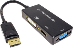 DisplayPort 1.2 naar HDMI, DVI en VGA adapter / zwart - 0,15 meter