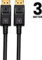 Displayport kabel 1.4 – 8K 60Hz – 4K 144 Hz - 32.4GBps – Gecertificeerd – DP 1.4 kabel - 3 Meter