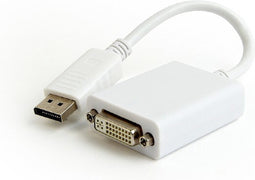 DisplayPort M - DVI F adapterkabel 10 cm wit v1.2
