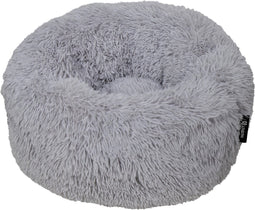 District 70 FUZZ - Hondenmand Comfortabel en Zacht Pluche - Lichtgrijs - Medium Ø 60 cm