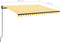 vidaXL - Luifel - handmatig - uittrekbaar - met - LED - 3x2,5 - m - geel - en - wit