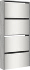 vidaXL Schoenenkast met spiegel 4-laags 63x17x134 cm grijs sonoma