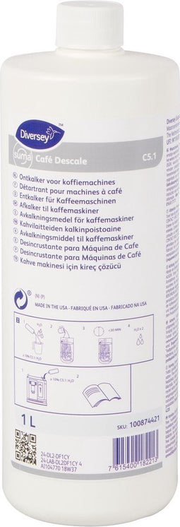 Diversey ontkalker voor koffiemachines, flacon van 1 liter