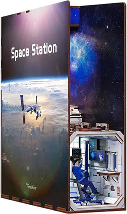 DIY Book Nook Boekensteun Space Station Bookend, Tone-Cheer, TQ124, 18x8x24,5cm