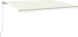 vidaXL - Luifel - handmatig - uittrekbaar - met - LED - 500x300 - cm - crèmekleurig