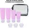 8-Delig Reisflesjes Set - Vliegtuig Handbagage - Toilettas Inclusief Potjes & Navulbare Flacons - Reisaccessoires - Roze