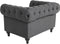 Fauteuil CHESTERFIELD Stof Grijs