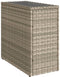 vidaXL - Tuinbijzettafel - glasblad - 58x27,5x55 - cm - poly - rattan - lichtgrijs
