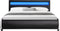 Juskys Sevilla - Gestoffeerd bed - 140 x 200 cm - LED Verlichting - Zwart
