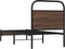 vidaXL - Bedframe - zonder - matras - bewerkt - hout - bruin - eikenkleur - 75x190 - cm