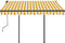 vidaXL - Luifel - handmatig - uittrekbaar - met - palen - 3x2,5 - m - geel - en - wit