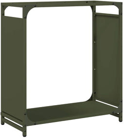 vidaXL - Brandhoutrek - 60x28x65 - cm - koudgewalst - staal - olijfgroen