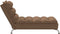 vidaXL - Chaise - longue - met - kussens - stof - bruin