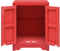 vidaXL - Nachtkastje - 38x28x52 - cm - paulowniahout - rood