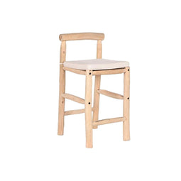 DKD Home Decor - Kruk - Handgemaakt Natuurlijk Teakboom 50 x 50 x 102 cm
