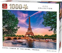 King - Puzzel Eiffeltoren Parijs - 1000 stukjes - Wit