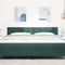 vidaXL - Hoofdbord - met - Knopen - Donkergroen - 180 - cm - Velvet