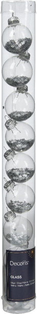 Kerstbal glas d3 cm zilver 9st