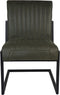 HSM Collection-Eetkamerstoel Texas S/2-55x50x85-Groen/Zwart-Leder/Metaal