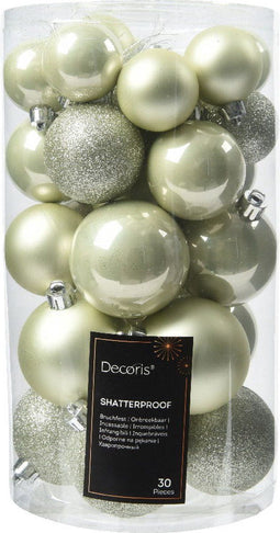 Kerstbal kunststof d6 cm w.mnt 30st