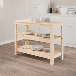 vidaXL - Werkbank - 110,5x50x80 - cm - massief - grenenhout