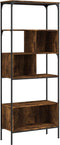vidaXL - Boekenkast - 5-laags - 76x33x188,5 - cm - bewerkt - hout - gerookt - eiken
