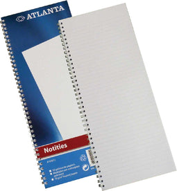 Djois Atlanta notitieboek - 330 x 135 mm - spiraal binding - 50 bld/100 blz - blauw - 1 stuk