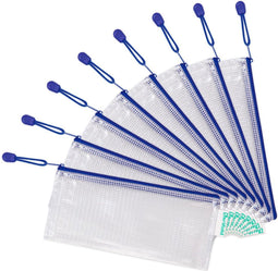 Djois opbergtas met ritssluiting 250x115mm - PVC - blauw - pak 8 stuks