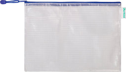 Djois opbergtas met ritssluiting A4 - 330x240mm - PVC - blauw - pak 8 stuks