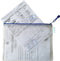 Djois opbergtas met ritssluiting A4 - 330x240mm - PVC - blauw - pak 8 stuks