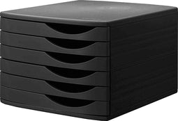Djois Re - Solution bureauladenset - 6 gesloten laden - zwart - 100% gerecycled