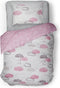 LINNICK Kinder Dekbedovertrek 100% katoen Cloudie - pink 140x200cm - Tiener Dekbedovertrek 1 persoons