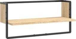 vidaXL - Wandschap - met - stang - 65x25x30 - cm - sonoma - eikenkleurig