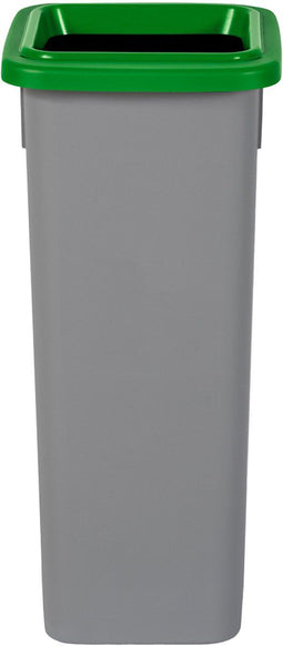 Plafor Fit Bin, Prullenbak voor afvalscheiding - 20L – Grijs/Groen - met 5 gratis stickers – recycle – afvalbak - vuilnisbak – afvalemmer – afvalscheiding – vuilnisemmer – sorteerafvalemmer – recycling – hygiënisch - kantoor - keuken