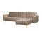 ABERDEEN - Hoekslaapbank ottomaan - Beige - Links - 267 cm - Fluweel