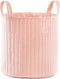 Opbergmand Savanna Velvet Toy Bag - Bloom pink - Roze