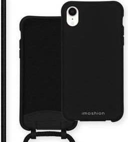 iMoshion Hoesje Geschikt voor iPhone Xr Hoesje Met Koord - iMoshion Color Backcover met afneembaar koord - Zwart