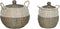 Basket spelset Home ESPRIT Wit Zwart Natuurlijk 45 x 45 x 48 cm (2 Onderdelen)