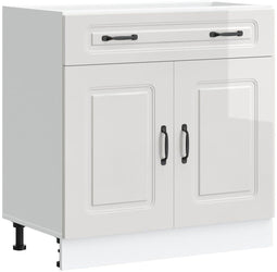 vidaXL - Keuken - onderkast - Kalmar - bewerkt - hout - hoogglans - wit