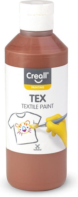 Textielverf creall tex bruin 250ml | Fles a 250 milliliter | 6 stuks