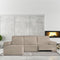 Hoes voor chaise longue met korte armleuning links Eysa ROC Lichtbruin 120 x 120 x 360 cm