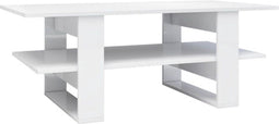 vidaXL - Salontafel - 110x55x42 - cm - bewerkt - hout - hoogglans - wit