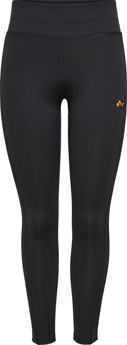 Only Play ONPJAMA HW MESH TRAIN TIGHTS - Dames Sportlegging met Strepen - Zwart