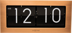 NeXtime Big Flip - Klok - Rechthoekig - 36x16,7 cm - Koperkleurig