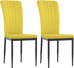 vidaXL - Eetkamerstoelen - 2 - st - fluweel - mosterdgeel