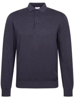 Seidensticker 01.849393 - Gebreide Polo-Pullover - 100% Katoen - Navy - M